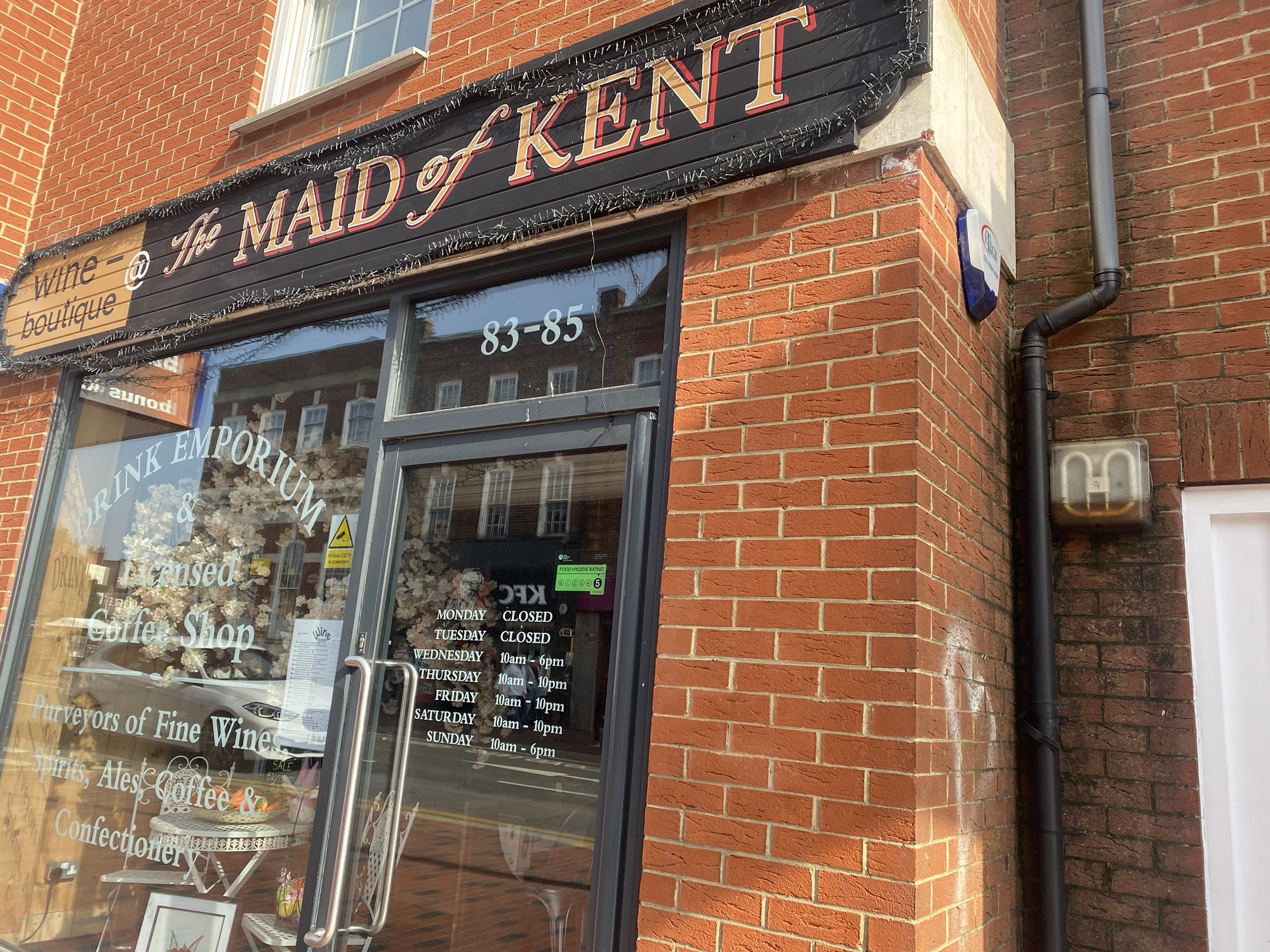 Tonbridge café-bar The Maid of Kent announces closure